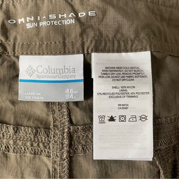 NWT Men’s Columbia 46/34 Convertible Lightweight Pant Moisture Wicking UPF 50 - Picture 9 of 13